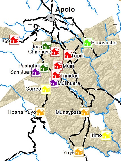 Mapa Educación Pueblo LECO de Apolo