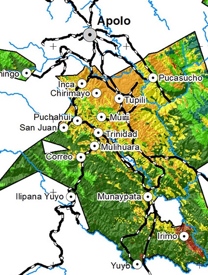 Mapa Vegetación Pueblo LECO de Apolo