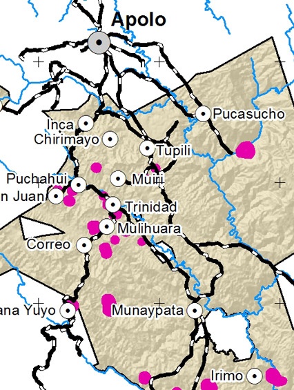 Mapa Lugares Sagrados Pueblo LECO de Apolo