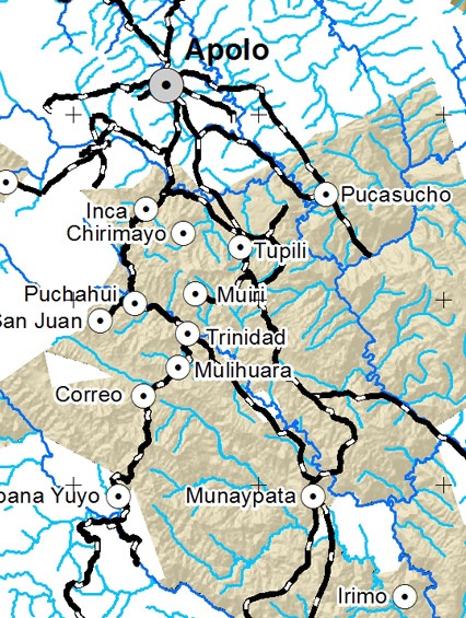 Mapa Rios y Arroyos TCO Pueblo LECO de Apolo