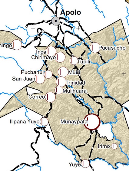 Mapa Producción de Yuca Pueblo LECO de Apolo