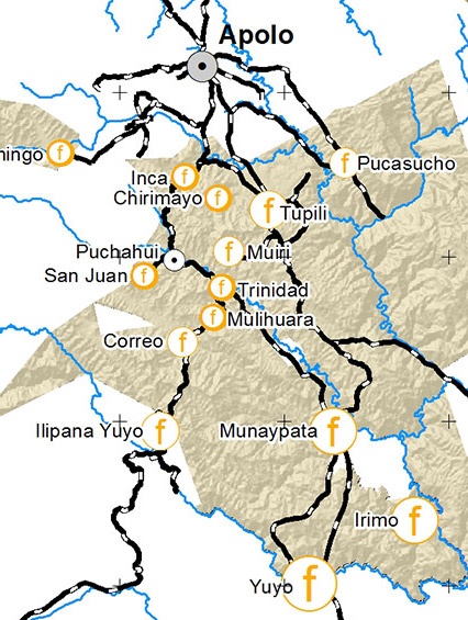 Mapa producción de Arroz Pueblo LECO de Apolo