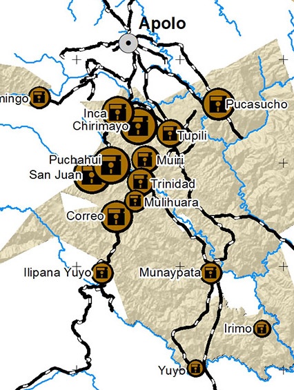 Mapa Producción de Café Pueblo LECO de Apolo